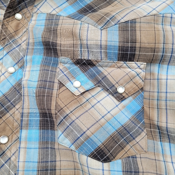 Mens plaid Wrangler western shirt Large - Picture 3 of 6